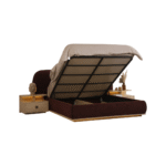 DANTE PACK LIT+SOMMIER AVEC RANGEMENT+ 2 CHEVETS + COMMODE + MIROIR + POUF