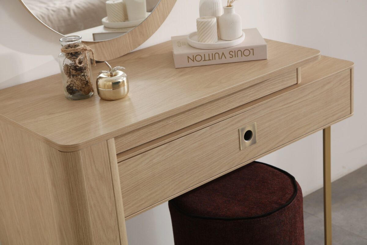 DANTE PACK LIT+SOMMIER AVEC RANGEMENT+ 2 CHEVETS + COMMODE + MIROIR + POUF - Image 4