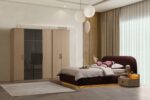 DANTE PACK LIT+SOMMIER AVEC RANGEMENT+ 2 CHEVETS + COMMODE + MIROIR + POUF - Image 5