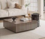 KENTO ZEN SET DE 2 TABLES VERRE +BOIS AVEC TIROIR - Image 7